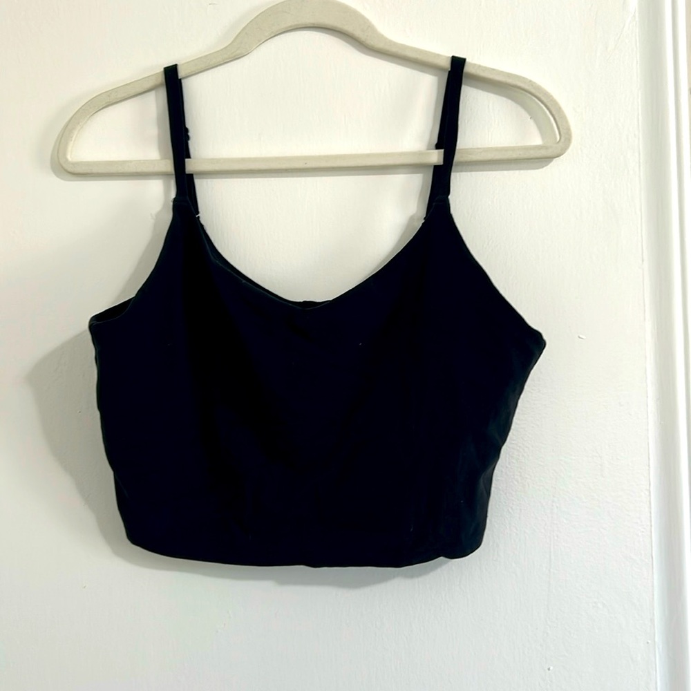 Athleta elation v-neck longline bra Large D-DD.